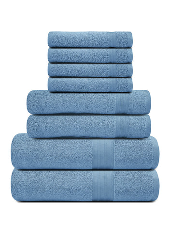LuxeSoft 6-Piece Turkish Cotton Bath Towel Set, Deep Navy