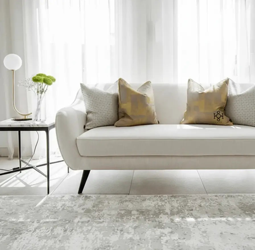Silver Diamond Patterned and Gold Shaded Cushions