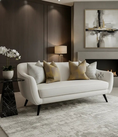 Silver Diamond Patterned and Gold Shaded Cushions